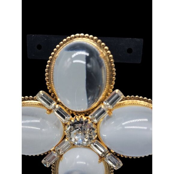 Rare Schreiner Brooch Unsigned Book Piece High Dome Lucite Cross Pendant - Picture 4 of 16